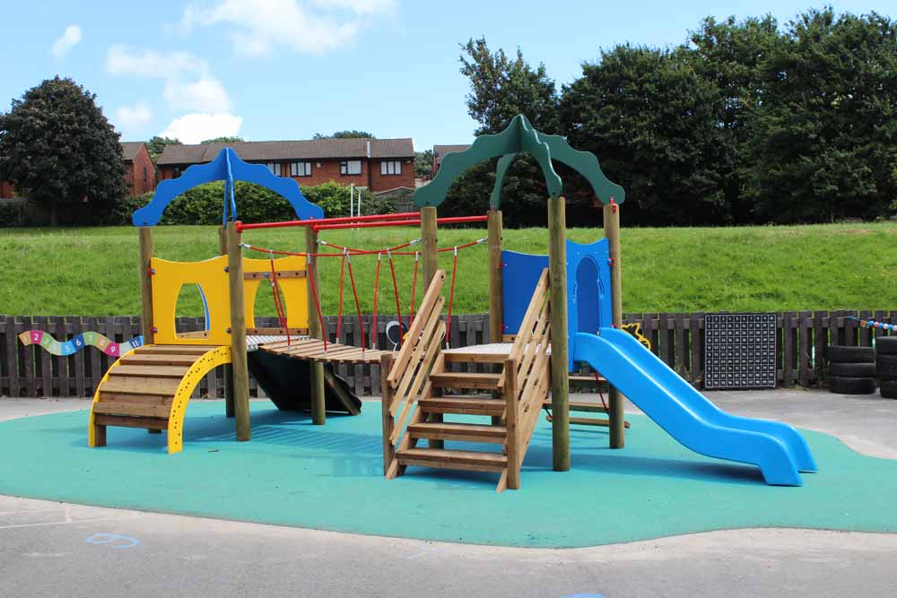 Wooden School Playground Slide from Setter Play